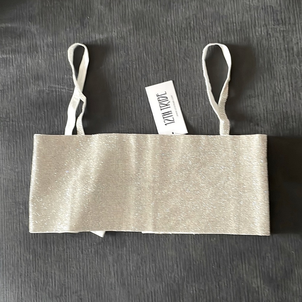 SHIRA SILVER RHINESTONE CROP TOP